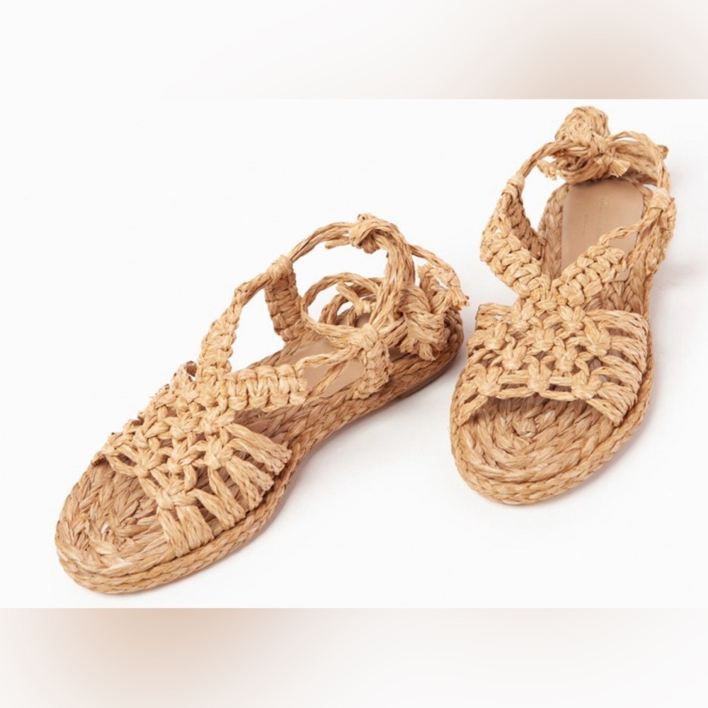 Paloma Barcelo Janne Natural Raffia Sandals